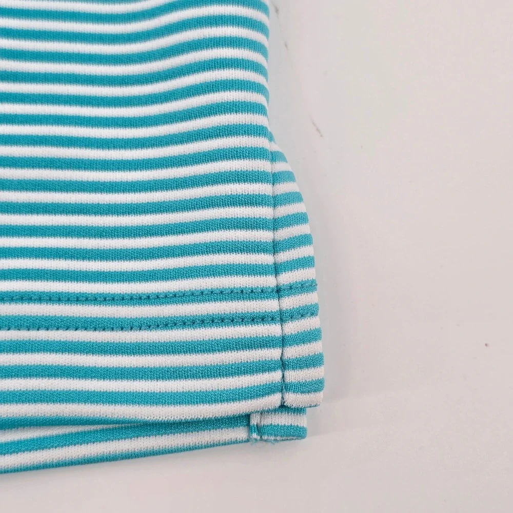 Cubavera Polo Shirt Mens Medium Blue Curacao Striped Moisture Wicking